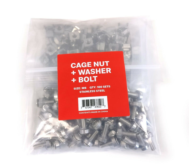 Rack-mounting Kit - 100 Pack (M6 Cage Nuts and Bolts)